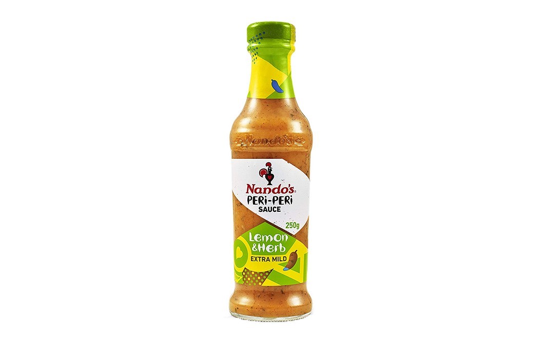 Nando's Peri- Peri Sauce Lemon & Herb Extra Mild   Glass Bottle  250 grams